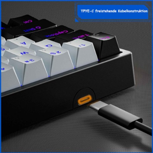 Kinsi K710 Teclado Gaming de 71 Teclas y Luces RGB Blanco Qwerty USA