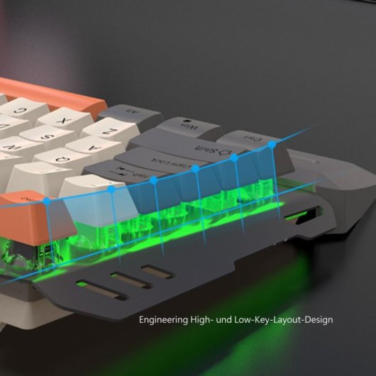 Kinsi K90 Teclado Gaming RGB Retro con 104 Teclas más Ratón Incluido Azul Qwerty USA