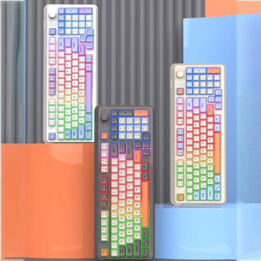 Kinsi K94 Teclado Retro con Efecto de Luz Mixta Azul Qwerty USA