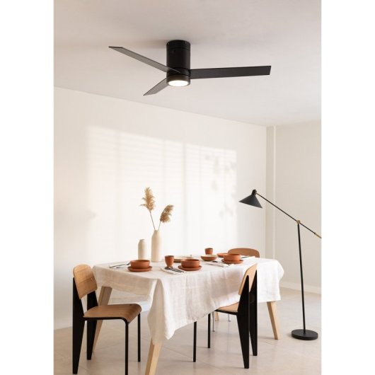 Create Ventilador de Techo 40W Silencioso 132cm con Luz LED de 15W Negro