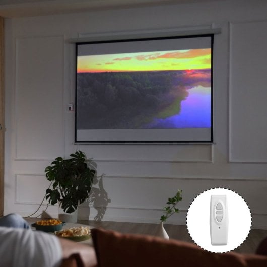Homcom Pantalla de Proyector Eléctrica 120 Pulgadas 244x183 Cm Blanco