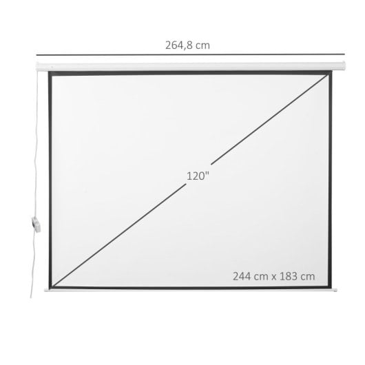 Homcom Pantalla de Proyector Eléctrica 120 Pulgadas 244x183 Cm Blanco