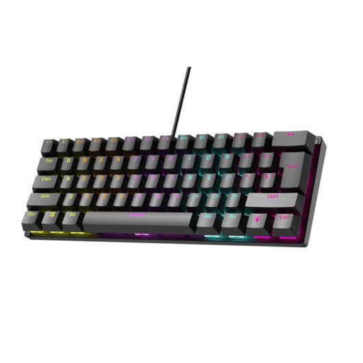 Kinsi T61 Teclado Gaming de 63 Teclas con 12 Efectos de Luz Negro Qwerty USA