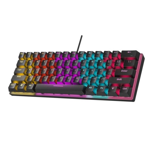 Kinsi T61 Teclado Gaming de 63 Teclas con 12 Efectos de Luz Negro Qwerty USA