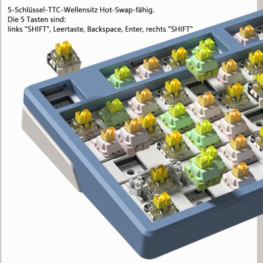 Kinsi X87 Teclado Gaming Mecánico con Macros Programables Azul Qwerty USA