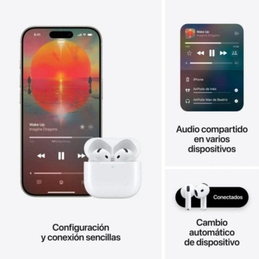Auricolari Apple AirPods 4 wireless Bluetooth con Cancellazione Attiva del Rumore USB-C Bianchi