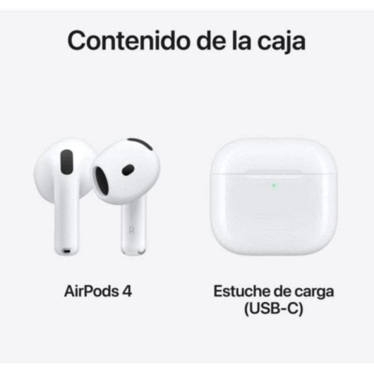 Auriculaires Apple AirPods 4 sans fil Bluetooth pour musique, appels et sport, IP54, blanc