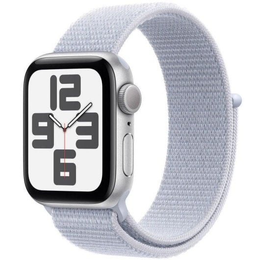 Apple Watch SE GPS NFC 40mm OLED Aluminium Argent Bracelet Sport Bleu S/M Résistant à l'eau 50m