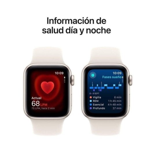 Apple Watch SE GPS NFC 40mm OLED Aluminium Blanc Étoile Bracelet S/M Résistant à l’eau Pulsomètre