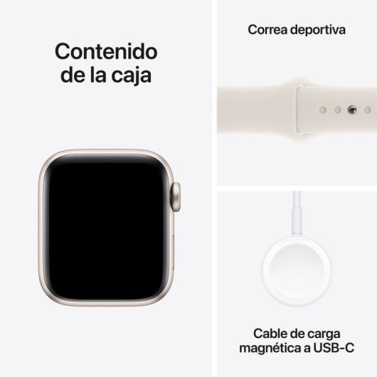 Apple Watch SE GPS 40mm Caja de Aluminio Blanco Estrella con Correa Deportiva Blanco Estrella S/M