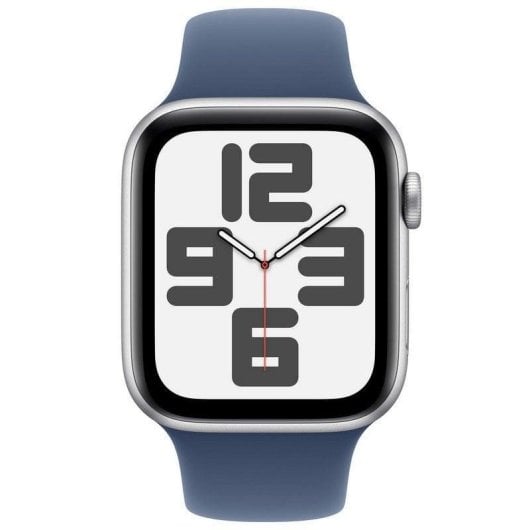Apple Watch SE GPS NFC 44mm OLED Argento con Cinturino Blu M/L Resistente all’Acqua 50m