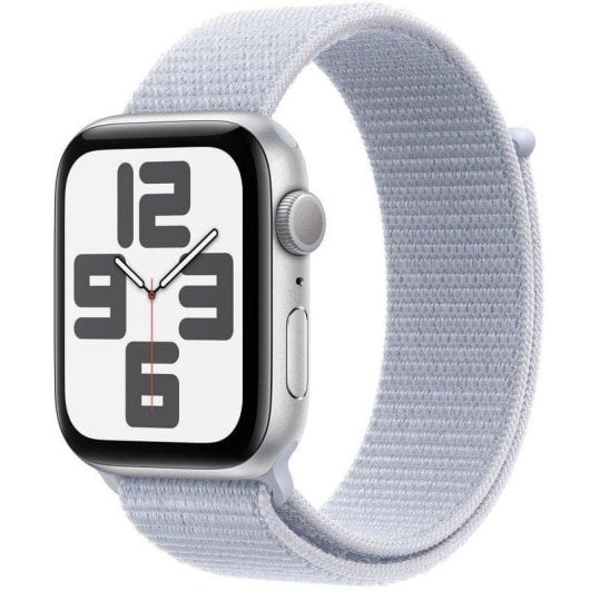 Apple Watch SE GPS NFC 44mm OLED Silber Blau S/M Wasserdicht Pulsmesser Schlaftracking SOS