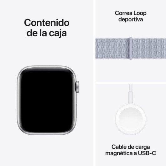 Apple Watch SE GPS Bluetooth WiFi NFC 44mm OLED Argento Blu S/M Resistente Acqua 50 m