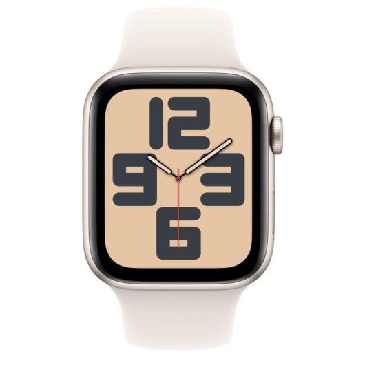 Apple Watch SE GPS NFC 44mm OLED Aluminiumgehäuse Starlight Sportarmband M/L Wasserdicht