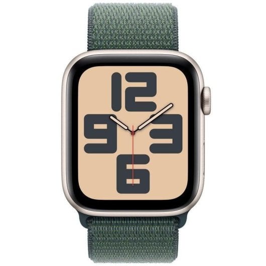 Apple Watch SE GPS NFC 44mm OLED Alluminio Bianco Stella Correa Verde Lago S/M Resistente all’Acqua 50m