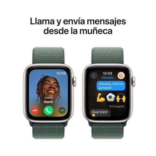 Apple Watch SE GPS NFC 44mm OLED Alluminio Bianco Stella Correa Verde Lago S/M Resistente all’Acqua 50m
