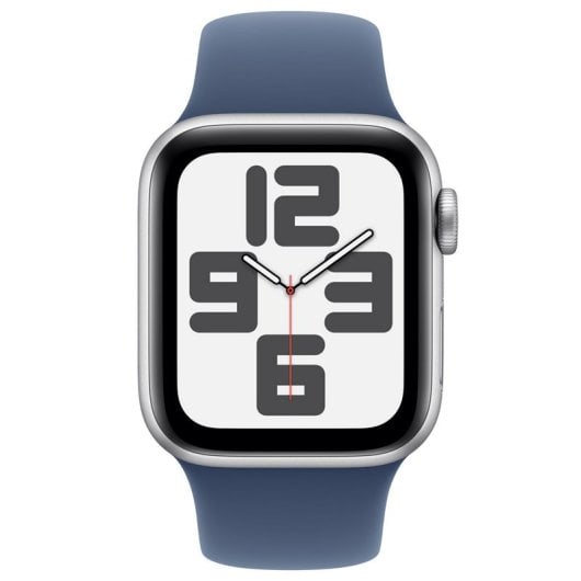Apple Watch SE GPS + Cellular Boîtier en aluminium argenté de 40 mm avec bracelet sport en denim - S/M