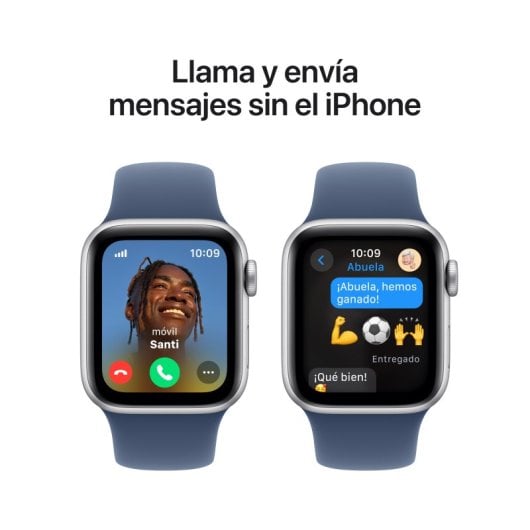 Apple Watch SE GPS + Cellular Boîtier en aluminium argenté de 40 mm avec bracelet sport en denim - S/M