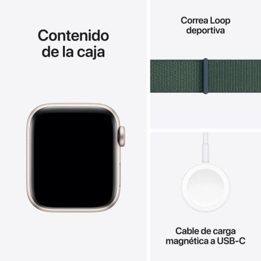 Apple Watch SE GPS + Cellular 40mm OLED Alluminio Bianco Stella Loop Sportiva Verde Lago S/M