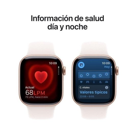 Apple Watch Series 10 GPS 42mm OLED Aluminium Roségold S/M IP6X 50m Wasserdicht Herzfrequenz Schlafanalyse Always-On