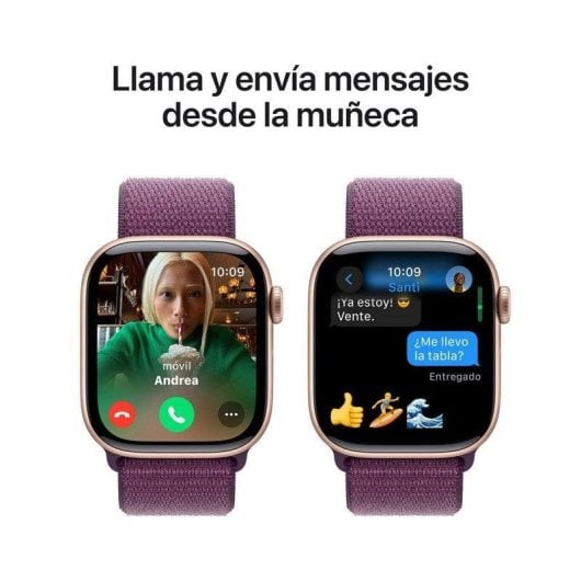 Apple Watch Series 10 GPS 42mm OLED Roségold Lila Textilarmband Always-On Wasserdicht IP6X