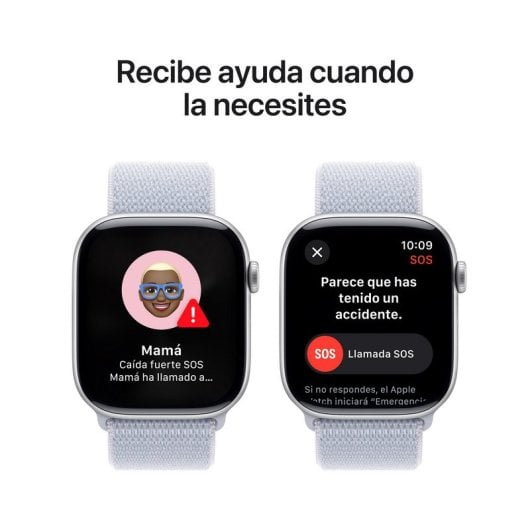 Apple Watch Series 10 GPS 46mm Caja Aluminio Plata con Correa Loop Deportiva Azul Nube