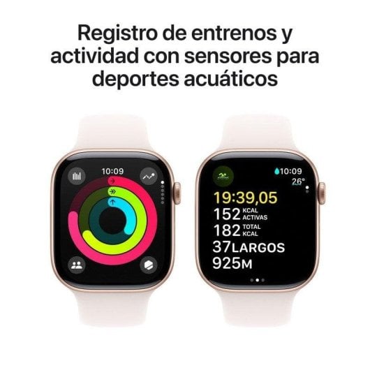 Apple Watch Series 10 GPS 46mm Retina OLED Caixa Alumínio Ouro Rosa Rosa Rubor M/L