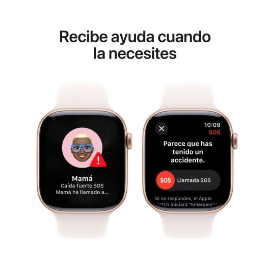 Apple Watch Series 10 GPS 46mm Caja Aluminio Oro Rosa con Correa Deportiva Rosa Rubor M/L