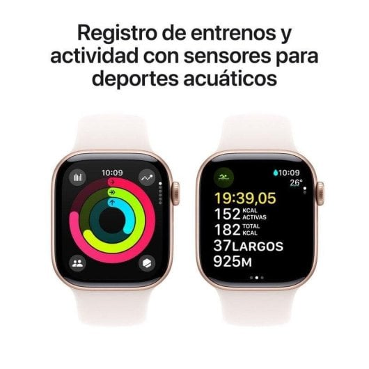 Apple Watch Series 10 GPS + Cellular 42mm OLED Aluminium Roségold Rosa M/L IP6X Wasserdicht Pulsmonitor