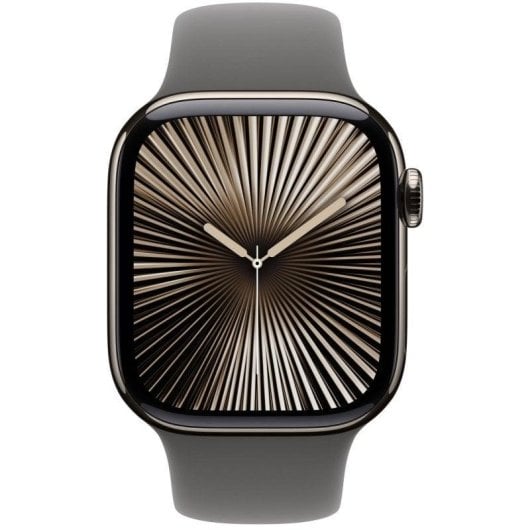 Apple Watch Series 10 GPS Cellular 42mm Retina OLED Titane Naturel Gris Pierre S/M Etanche IP6X SpO2 ECG