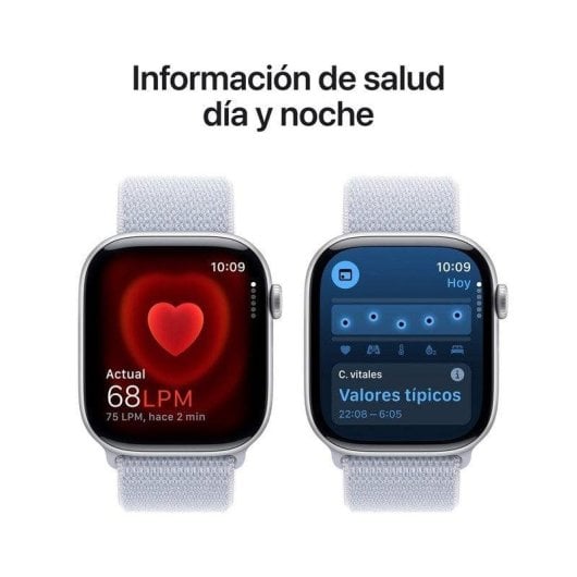 Apple Watch Series 10 GPS + Cellular 46mm Caja de Aluminio Plata con Correa Loop Deportiva Azul Nube