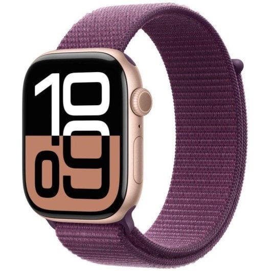 Apple Watch Series 10 GPS + Cellular 46mm OLED Oro Rosa Correa Loop Ciruela Grande Resistenza Acqua IP6X