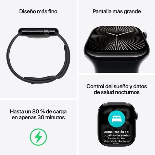 Apple Watch Series 10 GPS + Cellular Boîtier en titane naturel de 46 mm avec bracelet sport gris pierre - S/M