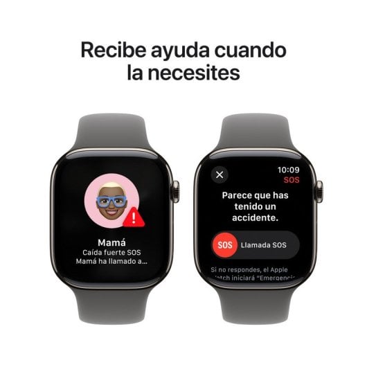 Apple Watch Series 10 GPS + Cellular Boîtier en titane naturel de 46 mm avec bracelet sport gris pierre - S/M