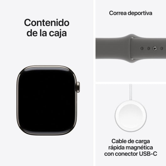 Apple Watch Series 10 GPS + Cellular Boîtier en titane naturel de 46 mm avec bracelet sport gris pierre - S/M
