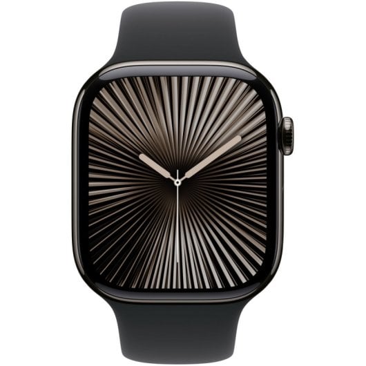 Apple Watch Series 10 GPS + Cellular 46mm Caja Titanio Pizarra con Correa Deportiva Negra M/L