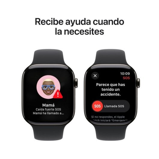 Apple Watch Series 10 GPS + Cellular 46mm Caja Titanio Pizarra con Correa Deportiva Negra M/L