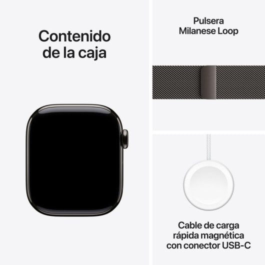 Apple Watch Series 10 GPS + Cellular 42 mm Schiefer-Titangehäuse mit Schiefer-Milanese-Schlaufe
