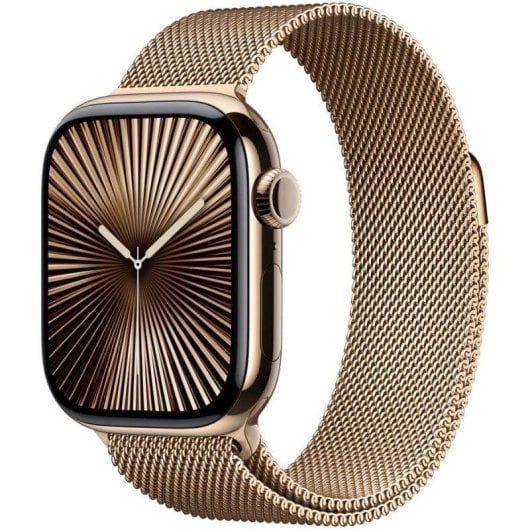Apple Watch Series 10 GPS + Cellular 42mm OLED Oro Correa Milanese Loop Resistente Acqua IP6X