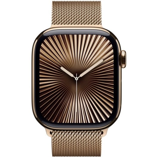 Apple Watch Series 10 GPS + Cellular 42mm Caja Titanio Oro con Correa Milanese Loop Oro
