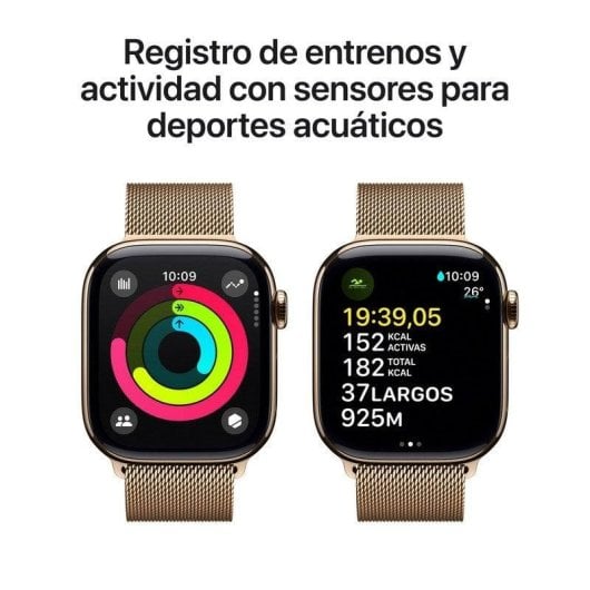 Apple Watch Series 10 GPS + Cellular 42mm OLED Oro Correa Milanese Loop Resistente Acqua IP6X
