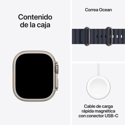 Apple Watch Ultra 2 GPS + Cellular 49mm Titânio Natural com Bracelete Ocean Azul Navy