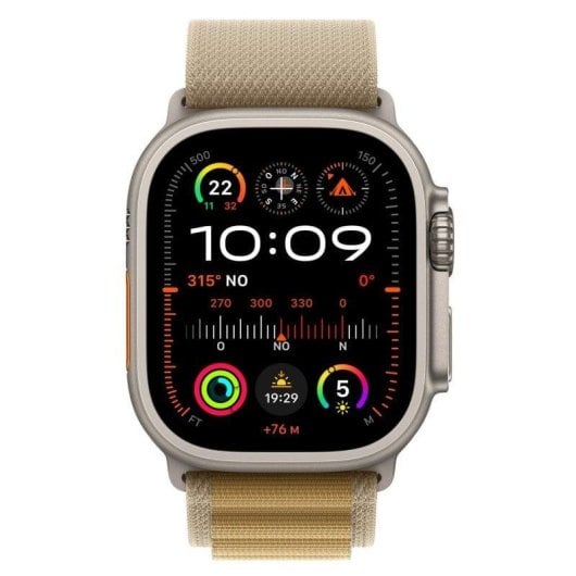 Apple Watch Ultra 2 GPS + Cellular 49mm OLED Titan Natur Alpine Loop M Wasserdicht IP6X EN13319