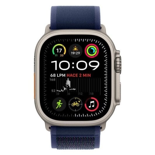 Apple Watch Ultra 2 GPS Cellular 49mm Retina OLED Titane Boîtier Bleu M/L Étanche IP6X SpO2 ECG