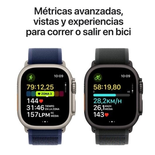 Apple Watch Ultra 2 GPS Cellular 49mm Retina OLED Titane Boîtier Bleu M/L Étanche IP6X SpO2 ECG