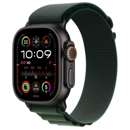 Apple Watch Ultra 2 GPS + Cellular 49mm Retina OLED Schwarz Grünes Armband L Wasserdicht IP6X SpO2 Pulsmesser