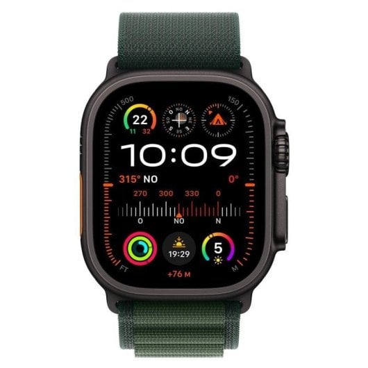 Apple Watch Ultra 2 GPS + Cellular 49mm Retina OLED Schwarz Grünes Armband L Wasserdicht IP6X SpO2 Pulsmesser