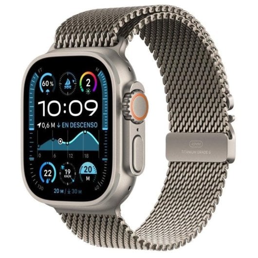 Apple Watch Ultra 2 GPS + Cellular 49mm Retina OLED Titânio Tamanho M Resistente à Água IP6X 100m