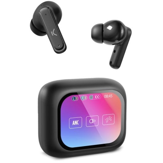 Cuffie wireless Ksix Vision con ANC e schermo TFT da 2,01" in custodia nera