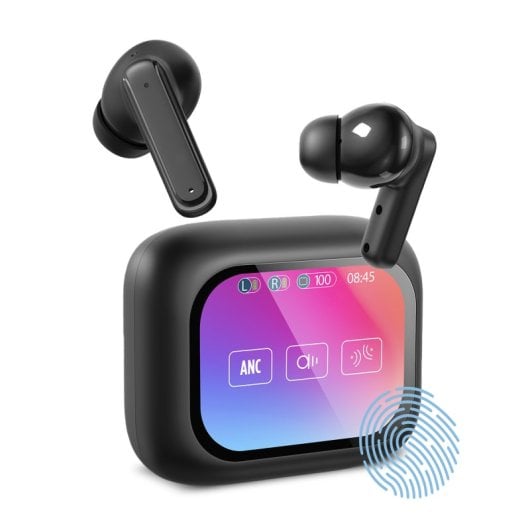 Cuffie wireless Ksix Vision con ANC e schermo TFT da 2,01" in custodia nera